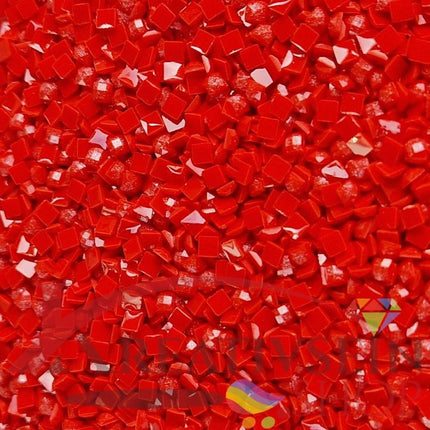DMC 606 Bright Orange RED - eckige Steine - Fairy Dust - Diamond Painting
