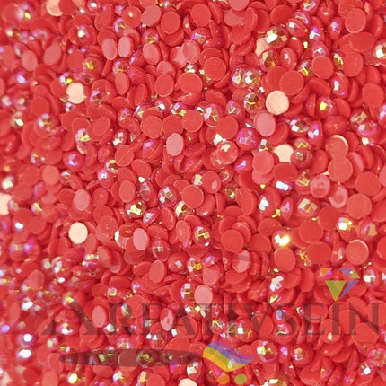 DMC 666 Christmas Red LT - runde Steine - Aurora Borealis (AB) - Diamond Painting