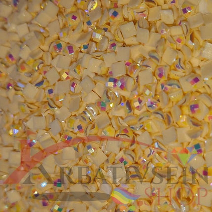 DMC 712 Cream - eckige Steine - Aurora Borealis (AB) - Diamond Painting