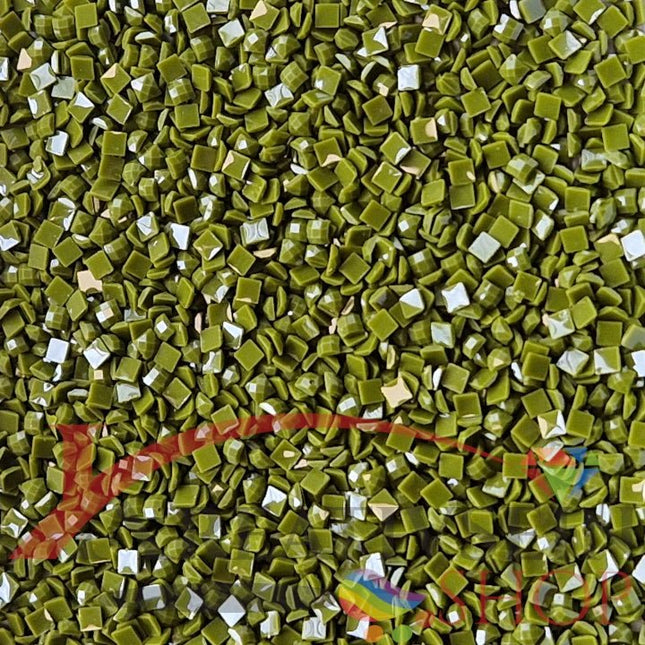 DMC 730 Olive Green VY DK - eckige Steine - Diamond Painting