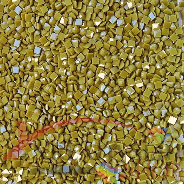 DMC 732 Olive Green - eckige Steine - Diamond Painting