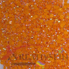 DMC 741 Tangerine MED - runde Steine - Aurora Borealis (AB) - Diamond Painting