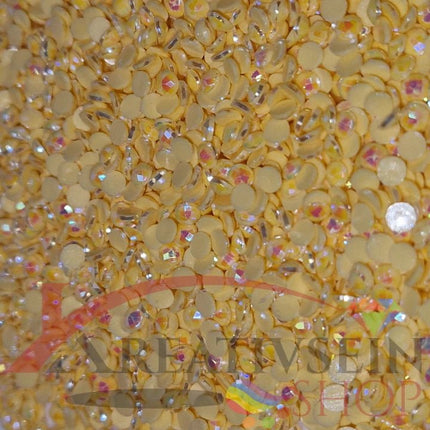 DMC 744 Yellow PALE - runde Steine - Aurora Borealis (AB) - Diamond Painting