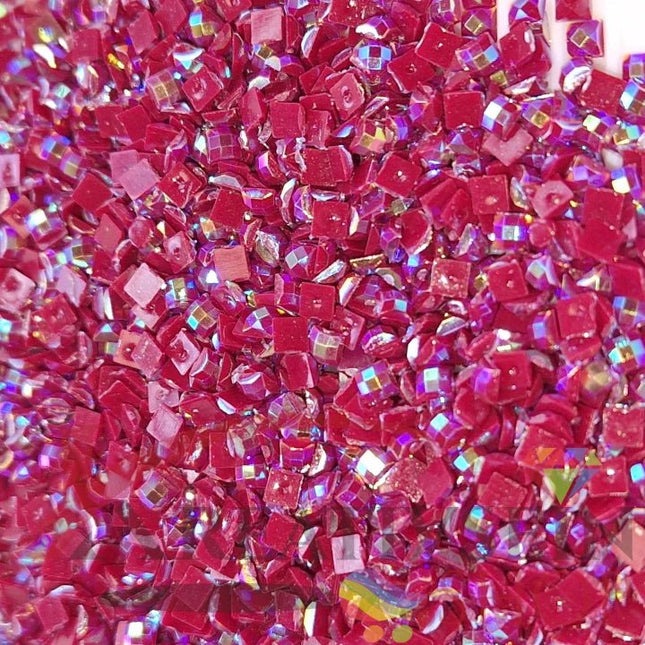 DMC 815 Garnet MED - eckige Steine - Aurora Borealis (AB) - Diamond Painting