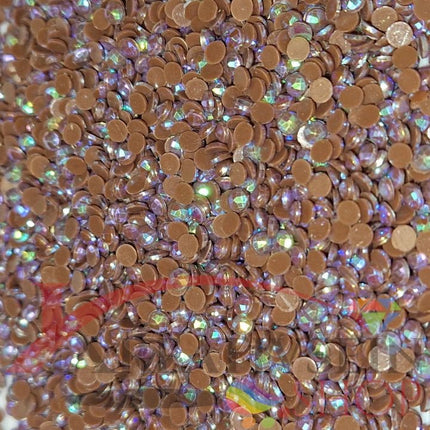 DMC 898 Coffee Brown VY DK - runde Steine - Aurora Borealis (AB) - Diamond Painting