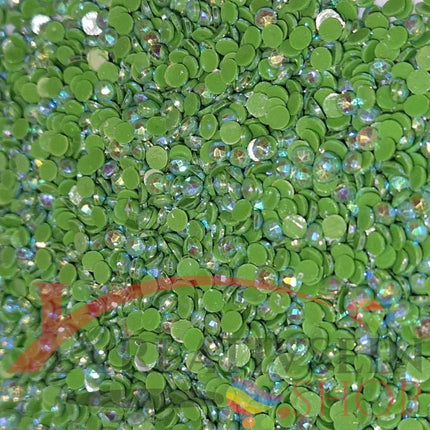 DMC 905 Parrot Green DK - runde Steine - Aurora Borealis (AB) - Diamond Painting