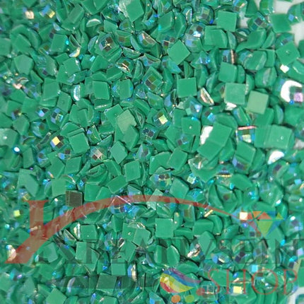 DMC 911 Emerald Green MED - eckige Steine - Aurora Borealis (AB) - Diamond Painting