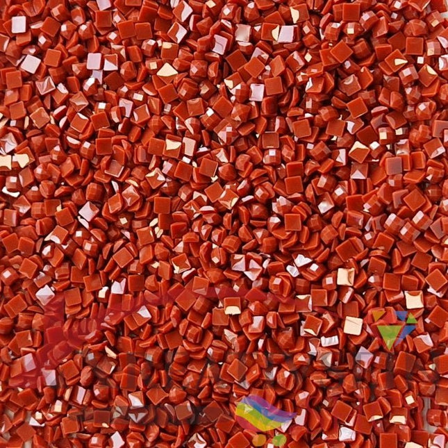 DMC 918 Red Copper DK - eckige Steine - Diamond Painting
