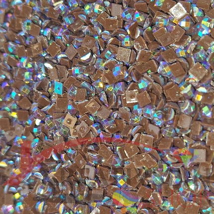 DMC 938 Coffee Brown ULT DK - eckige Steine - Aurora Borealis (AB) - Diamond Painting
