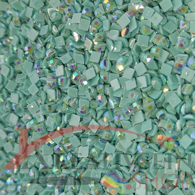 DMC 964 Sea Green LT - eckige Steine - Aurora Borealis (AB) - Diamond Painting