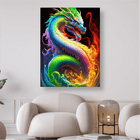 Drachen in Regenbogenfarben - 5D DIY Diamond Painting