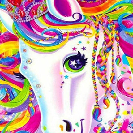 Einhorn mit bunter abstrakter Mähne - Voll AB 5D DIY Diamond Painting