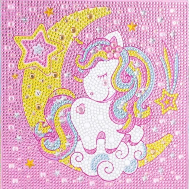 Einhorn mit Mond Kindermotiv - Diamond Painting