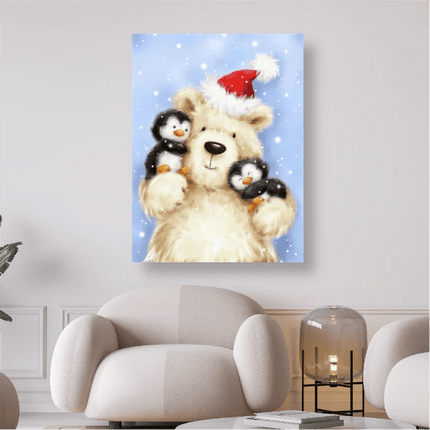 Eisbär mit Pinguinen - 5D DIY Diamond Painting