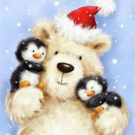 Eisbär mit Pinguinen - 5D DIY Diamond Painting