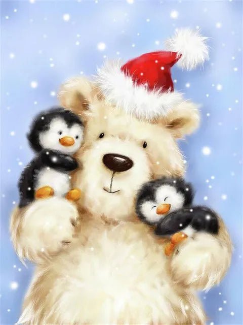 Eisbär mit Pinguinen - 5D DIY Diamond Painting
