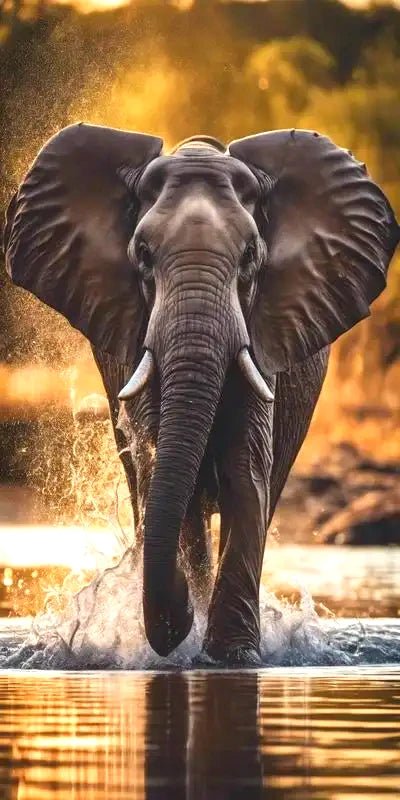Elefant im Wasser - 5D DIY Diamond Painting