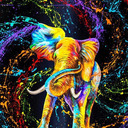 Elefant mit Farbenwirbel - Voll AB 5D DIY Diamond Painting
