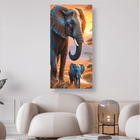 Elefant mit Jungtier - 5D DIY Diamond Painting