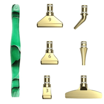 Ergonomischer Stift mit 6 Metall Aufsätzen - Diamond Painting