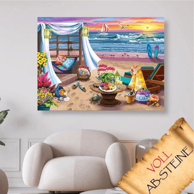 Erholsamer Tag am Meer - Voll AB 5D DIY Diamond Painting