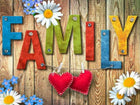 Familie eine Begrüßungstafel mit Herzen - 5D DIY Diamond Painting