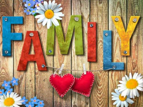 Familie eine Begrüßungstafel mit Herzen - 5D DIY Diamond Painting