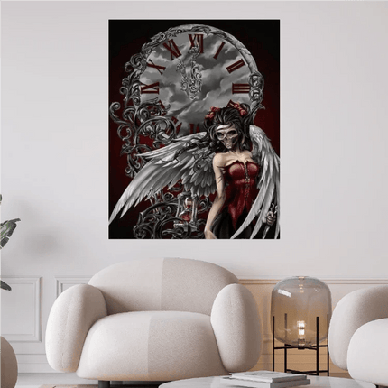 Fantasy Frau mit rotem Kleid und Flügeln Gothic - 5D DIY Diamond Painting
