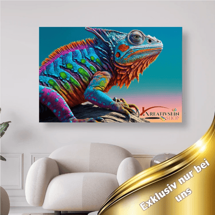 Farbenfroher Leguan - 5D DIY Diamond Painting
