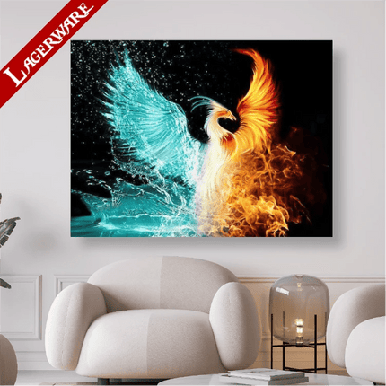 Feuervogel der Elemente Feuer Wasser Phoenix LA -5D DIY Diamond Painting