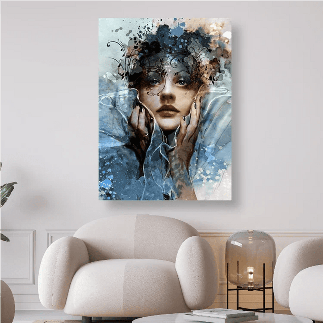 Frauengesicht mit Blumen - 5D DIY Diamond Painting