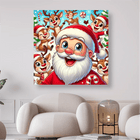 Fröhlicher Weihnachtsmann und Rentiere - 5D DIY Diamond Painting