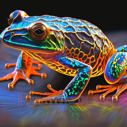 Frosch in Regenbogenfarben - 5D DIY Diamond Painting