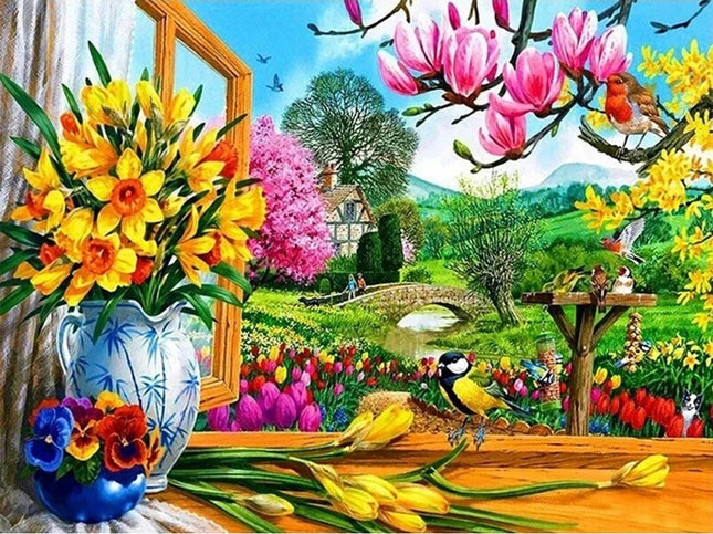 Frühling auf dem Land - Voll AB 5D DIY Diamond Painting