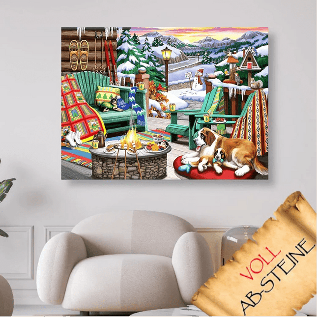 Gemütlicher Winterabend - Voll AB 5D DIY Diamond Painting