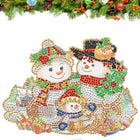 Glückliche Schneemannfamilie Aufhänger - Diamond Painting
