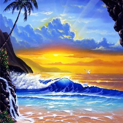Goldener Himmel vom Sonnenuntergang - 5D DIY Diamond Painting