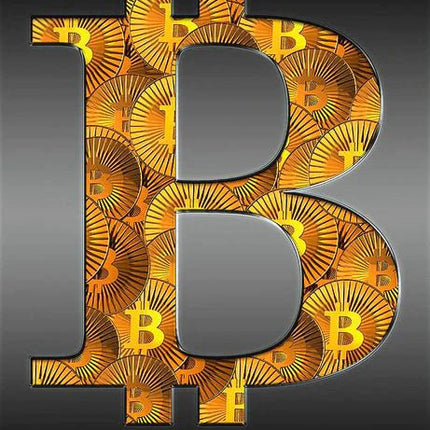 Goldenes Bitcoin Symbol - 5D DIY Diamond Painting