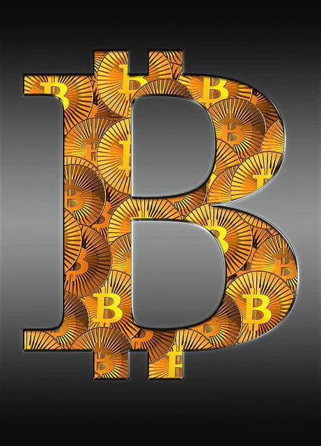 Goldenes Bitcoin Symbol - 5D DIY Diamond Painting