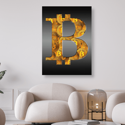 Goldenes Bitcoin Symbol - 5D DIY Diamond Painting