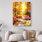 Herbstlandschaft mit bunten Bäumen und Blumen - 5D DIY Diamond Painting