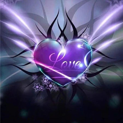 Herz Lila Love - 5D DIY Diamond Painting