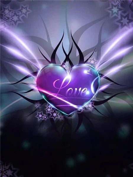 Herz Lila Love - 5D DIY Diamond Painting