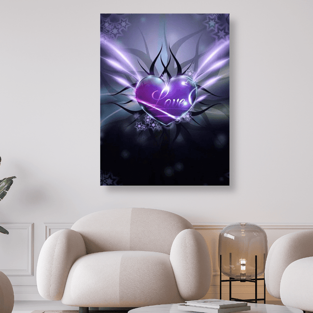 Herz Lila Love - 5D DIY Diamond Painting