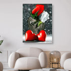 I Love You zwei Rosen und zwei rote Herzen - 5D DIY Diamond Painting