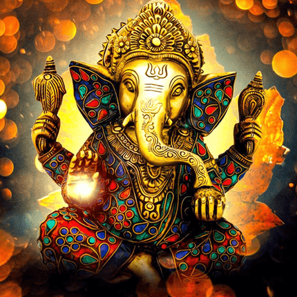 Indischer goldener Elefant - 5D DIY Diamond Painting