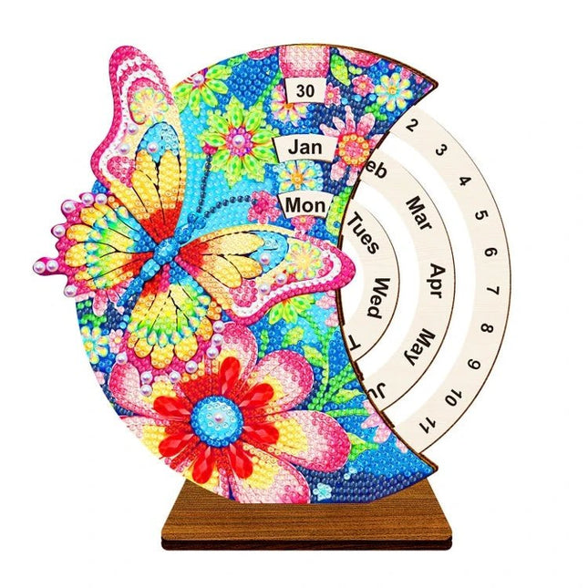 Kalender Schmetterling mit Blumen - Diamond Painting