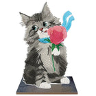 Katze mit Blume Aufsteller - Diamond Painting