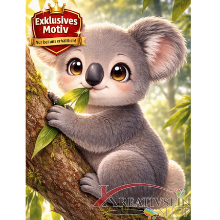 🐨 Kawaii Diamond Painting Set „Süßer Koala im Eukalyptusbaum“ – Niedliches DIY Motiv