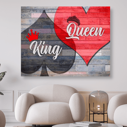 King und Queen mit zwei Herzen - 5D DIY Diamond Painting